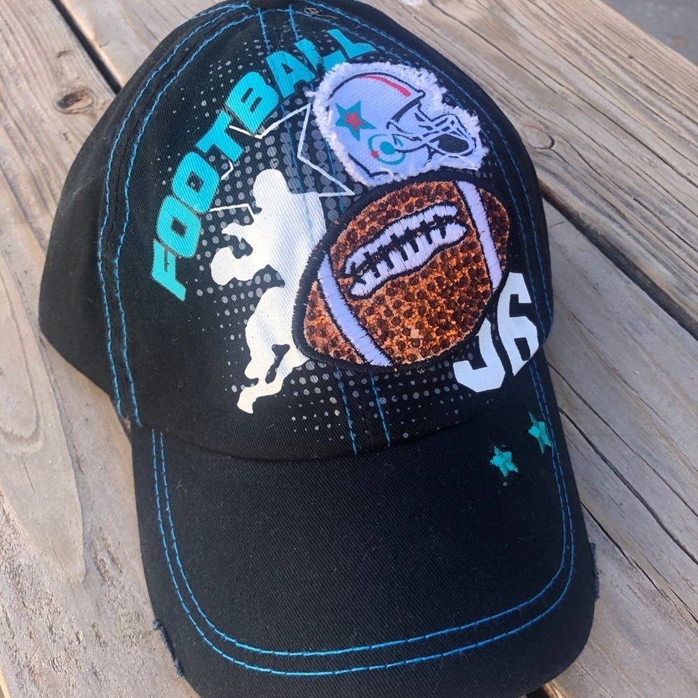 NEW Distressed Bling Football Hat